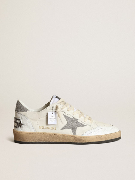 Golden Goose White Ball Star With A Swarovski Crystal Star And Heel Tab