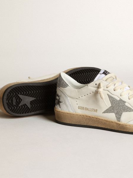 Golden Goose White Ball Star With A Swarovski Crystal Star And Heel Tab