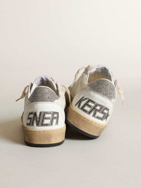 Golden Goose White Ball Star With A Swarovski Crystal Star And Heel Tab