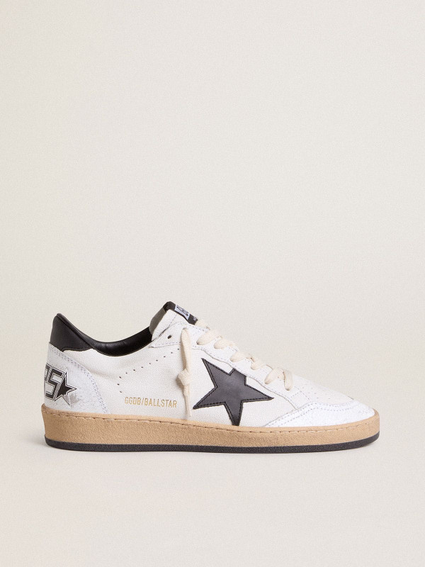Golden Goose Ball Star In Nappa With Black Star And Black Heel Tab Golden Goose Ball Star In Nappa With Black Star And Black Heel Tab