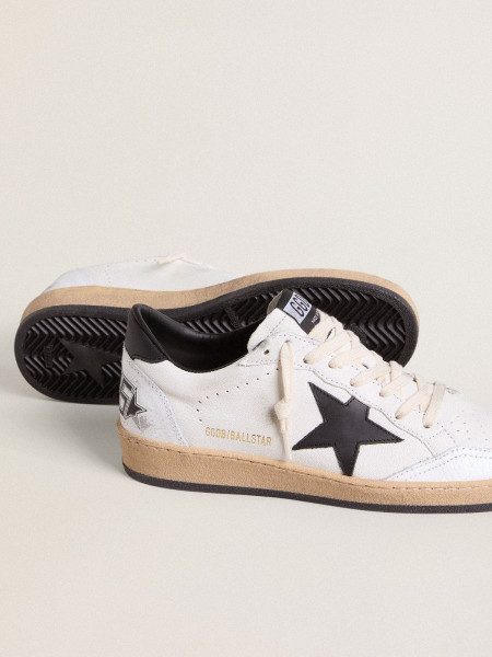 Golden Goose Ball Star In Nappa With Black Star And Black Heel Tab Golden Goose Ball Star In Nappa With Black Star And Black Heel Tab