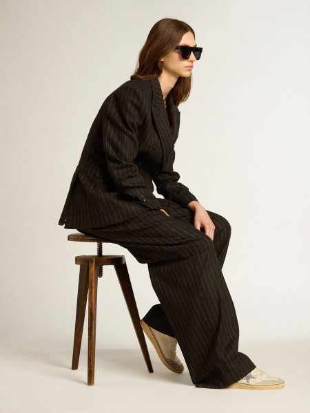 Golden Goose Ball Star Ltd With Glitter Star And Pink Suede Heel Tab Golden Goose Ball Star Ltd With Glitter Star And Pink Suede Heel Tab