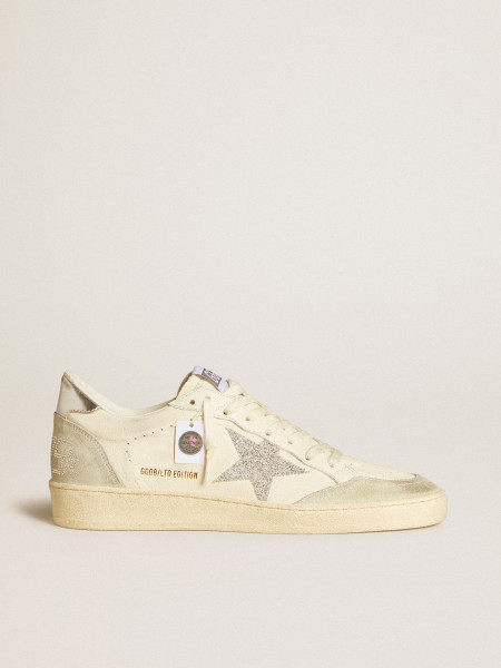 Golden Goose Ball Star With Silver Swarovski Micro-Crystal Star And Metallic Silver Leather Heel Tab