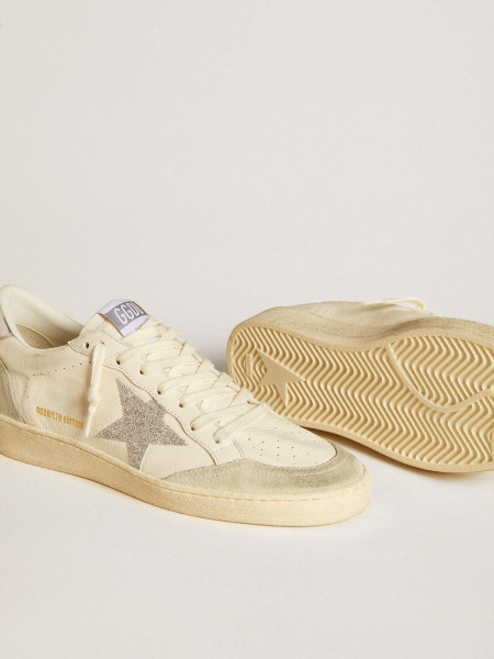 Golden Goose Ball Star With Silver Swarovski Micro-Crystal Star And Metallic Silver Leather Heel Tab