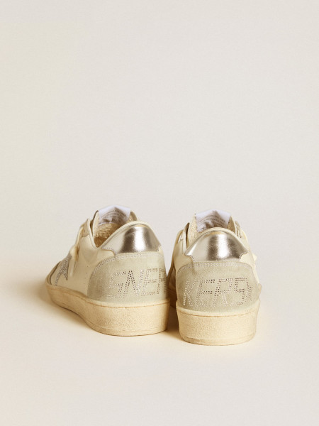 Golden Goose Ball Star With Silver Swarovski Micro-Crystal Star And Metallic Silver Leather Heel Tab