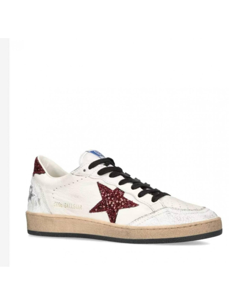 Golden Goose Ball Star Burgundy Glitter Star